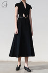 mame kurogouchi belt flare dress MM22SS DR023 black